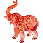 Crystal Red Elephants Figurines Glass Decor Animal Figurines, Elephant Gifts for Women Collectible Figurines Paperweights Birthday for Mom Friends