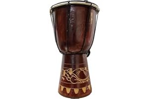 STONEAGE ARTS Djembe Drum Carved Bongo African inspired music also a unique gifting idea. Carver Abstract Elephant Giraffe Turtle. (12 Inch, Turtle)