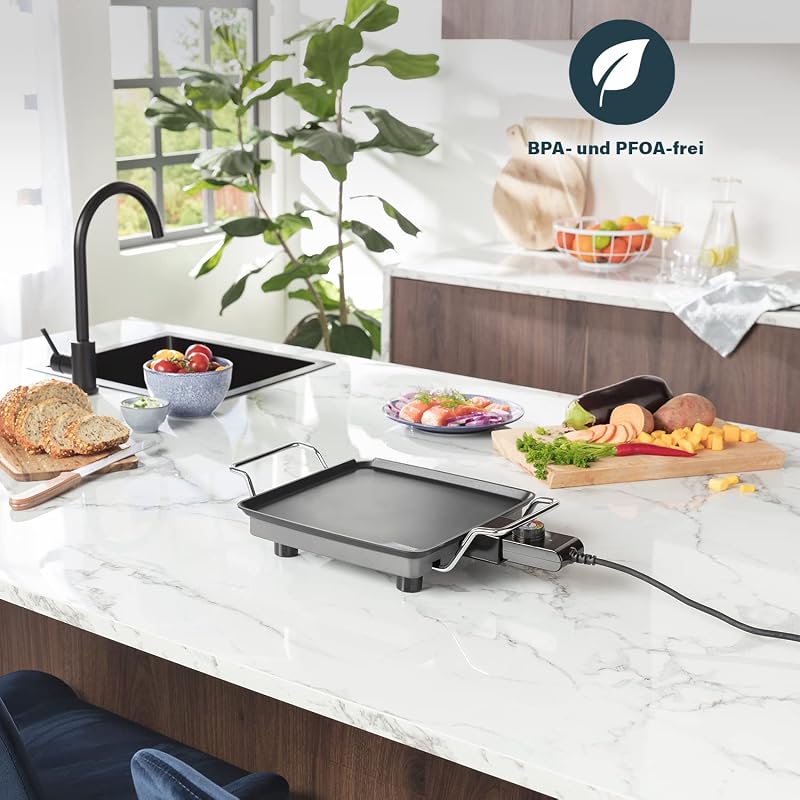 Plancha Chef Mini Classic schwarz 28 x 28 cm 4 Personen 1900 W Aluminium, 01.102210.01.005