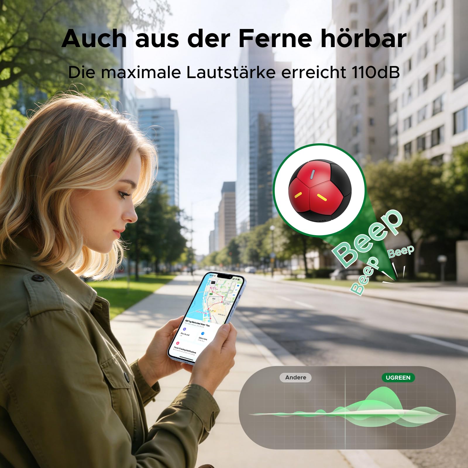 UGREEN FineTrack 2 Fußball Tracker kompatibel mit Apple Find My (nur iOS) 3