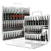 COMOWARE Magnetic Impact Nut Driver Set, 55Pcs Deep Nut Driver Set, Metric/SAE Sockets, Bit Extension, 1/4'' Quick Change, Cr-V Steel for Automotive &amp; Industrial Use