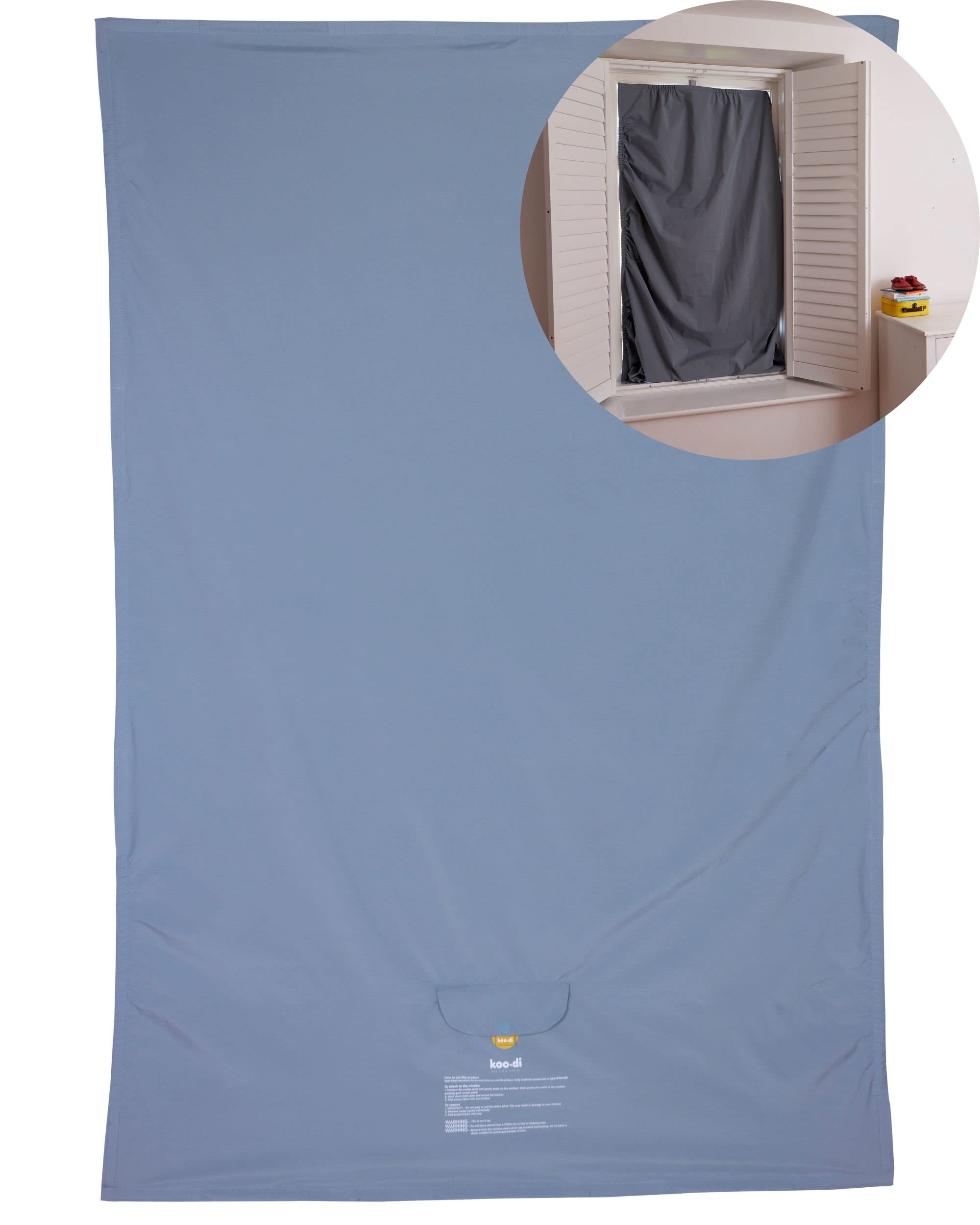 Koo-di Nursery Bedtime Portable Blackout Blind | Lightweight Perfect For Travel & Home | Large Size 140cmx200cm | Adjustable Universal Fit | Quick & Easy To Install with Suction Cups | Just Like Night