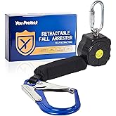 11 FT Self Retracting Lifeline Fall Protection Retractable Lanyard | Aluminum Hook, Shock Absorber, Fall Arrest Safety Yoyo for Roofing and Construction