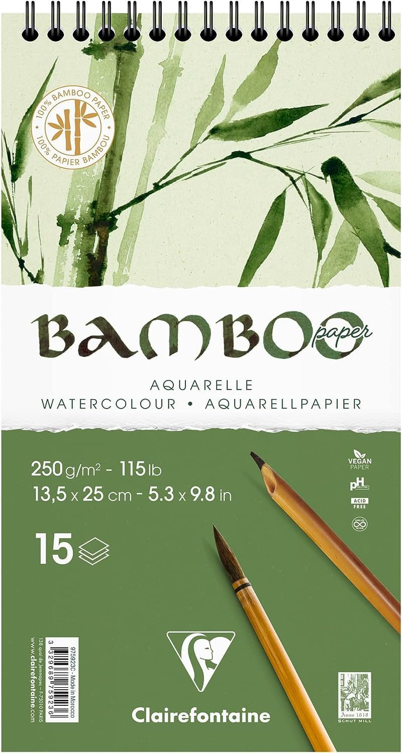 Clairefontaine 975923C - Bloc R.I. Bambou 250g 13,5x25cm 15 feuilles