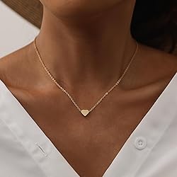 WFYOU Gold Heart Necklace for Women Dainty Tiny 14k