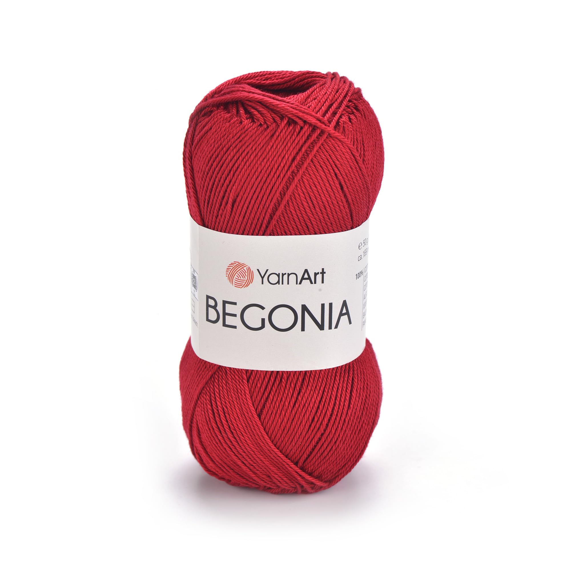 YarnArt Begonia 100% Cotton, Pure Premium Soft Cotton for Knitting Crochet and Amigurumi, shiny colors 1.76 Oz (50g) / 185 Yrds (169m) (5020)