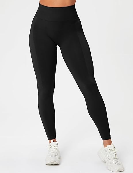 BAYDI WORKOUT LEGGINGS FOR WOMEN SEAMLESS SCRUNCH BUTT LIFFTING TIGHTS HIGH WAISTED GYM YOGA PANTS BLACK, MEDIUM