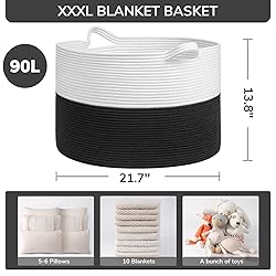 INDRESSME Large Cotton Rope Baskets for