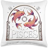 Pisces zodiac - Feb March birthday Graphic art Pisces sign Throw Pillow