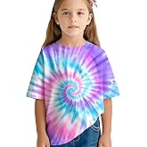 RPWZRCB Kids Tie Dye Shirts for Boys Girls Outfit Clothes Children Hippies Short Sleeve Tees Tie-Dye T Shirt 6-16 Years
