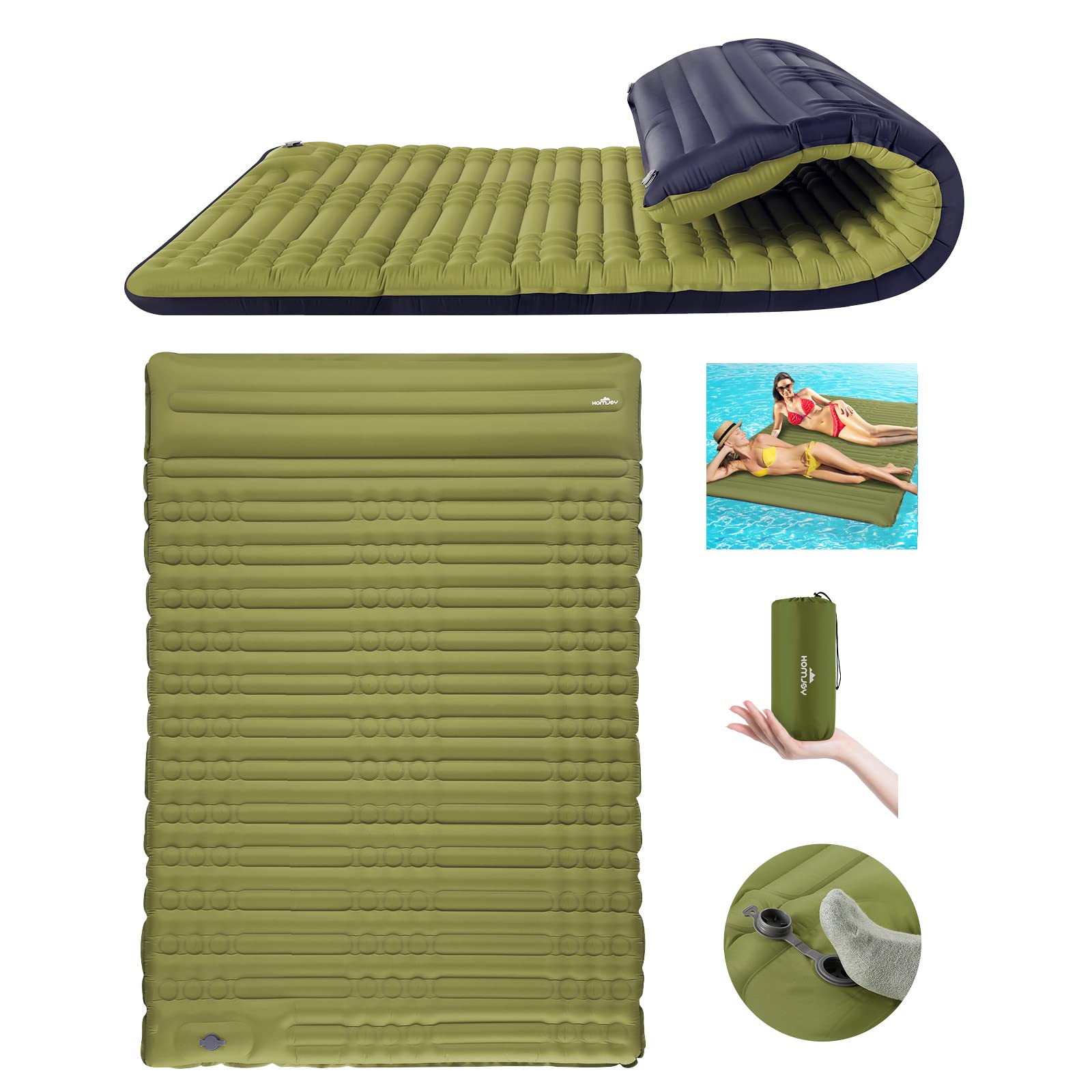 Photo 1 of Megior Camping Sleeping Pad, Extra Thickness 4 Inch Inflatable Sleeping Mat Lightweight Waterproof Camping with Built-in Air Pump Air Mattress for Backpacking, Hiking, Tent, Traveling