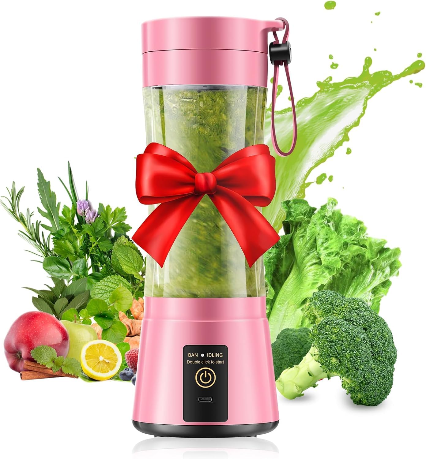 Photo 1 of Cordless Personal Size Portable Blender - 12 Oz Blender for Smoothies and Shakes with BPA Free Traveling Juice Cup, 6 Blades for Powerful Blending, Suit for Sports/Travel/Home