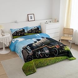 Erosebridal Train Comforter Sets Queen Size Retro