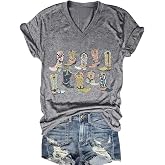 Western Country Shirt for Women Cowgirl T Shirts V Neck Short Sleeve Tops