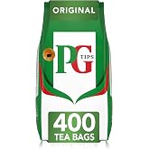 PG Tips Original Black Tea Bags, 400 English Black Teabags | Caffeinated British black tea, Rainforest Alliance sourced, Plant-based bags, Brews in 60 seconds, Serve with milk or plain