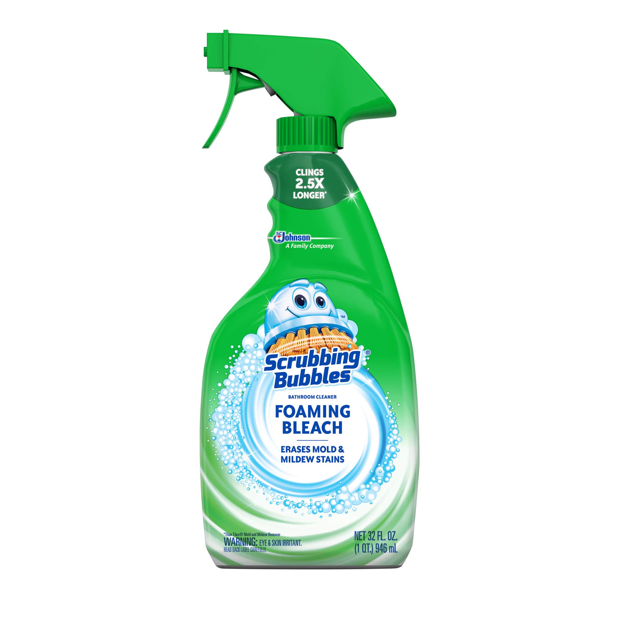 Scrubbing Bubbles Foaming Bleach Bathroom and Shower Cleaner Disinfectant Spray, Helps Erase Mold & Mildew, 32oz
