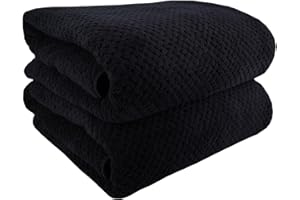 ANKING 40x80 Inches Bath Sheets Extra Large Bath Towels for Adults Super Soft Quick Dry Light Weight Lint Free Microfiber Shower Towels (2pack, Black)