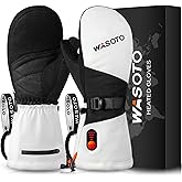 Heated Mittens Gloves for Women Men 7.4V Battery 22.2Wh Electric Rechargeable Waterproof Ski Gloves for Winter Outdoor Work Skiing Snowboarding Hiking Fishing Camping Raynaud