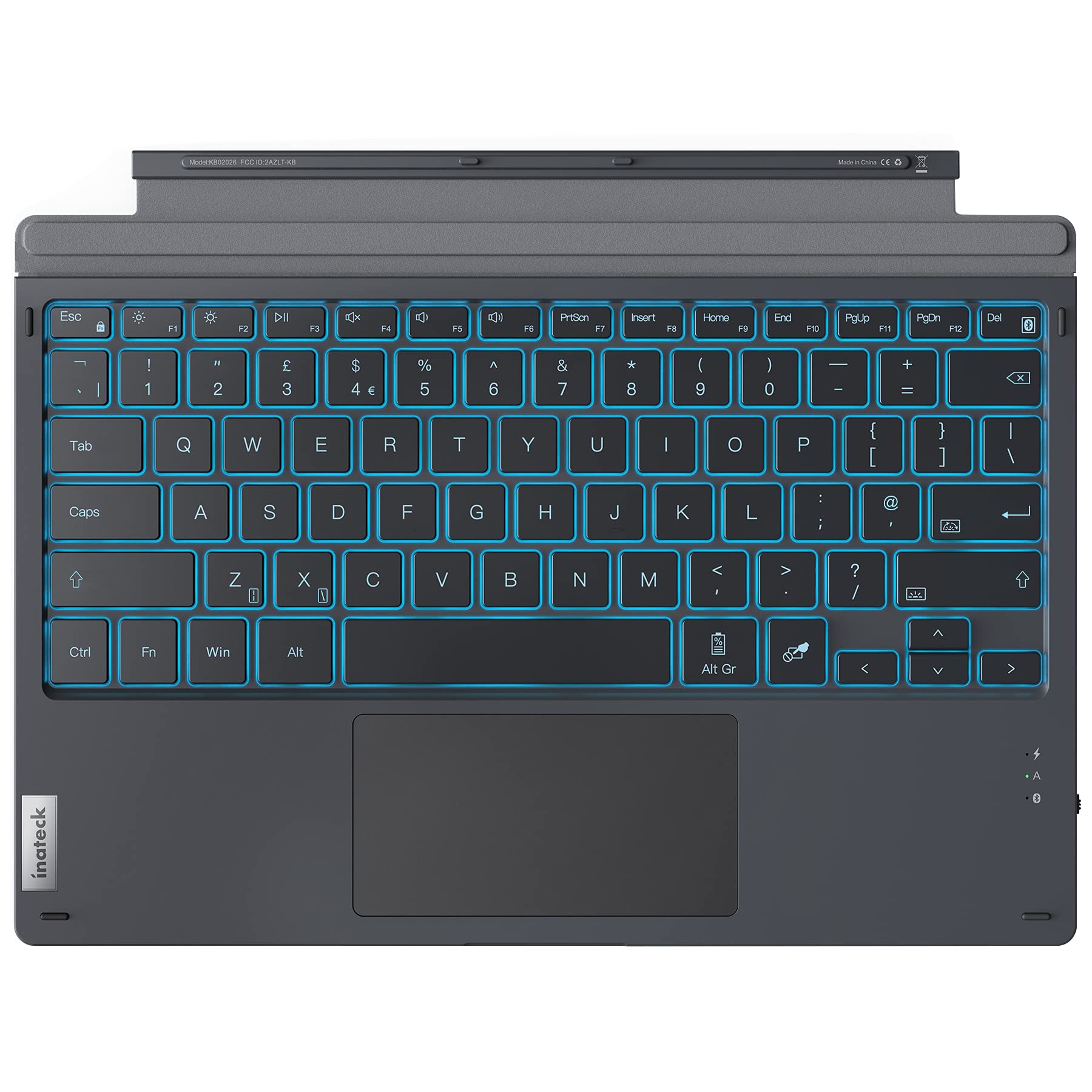Inateck Surface Pro 7 Keyboard, 7 Color Backlight, Compatible with Surface Pro 7/7+/6/5/4, KB02026