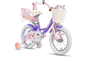 JOYSTAR Unicorn Kids Bike for Girls Ages 2-9 Years Old, 12 14 16 18 Inch Kids Bike with Training Wheels, Doll Seat, Streamers and Basket, Toddler Girls Bike, Multiple Colors