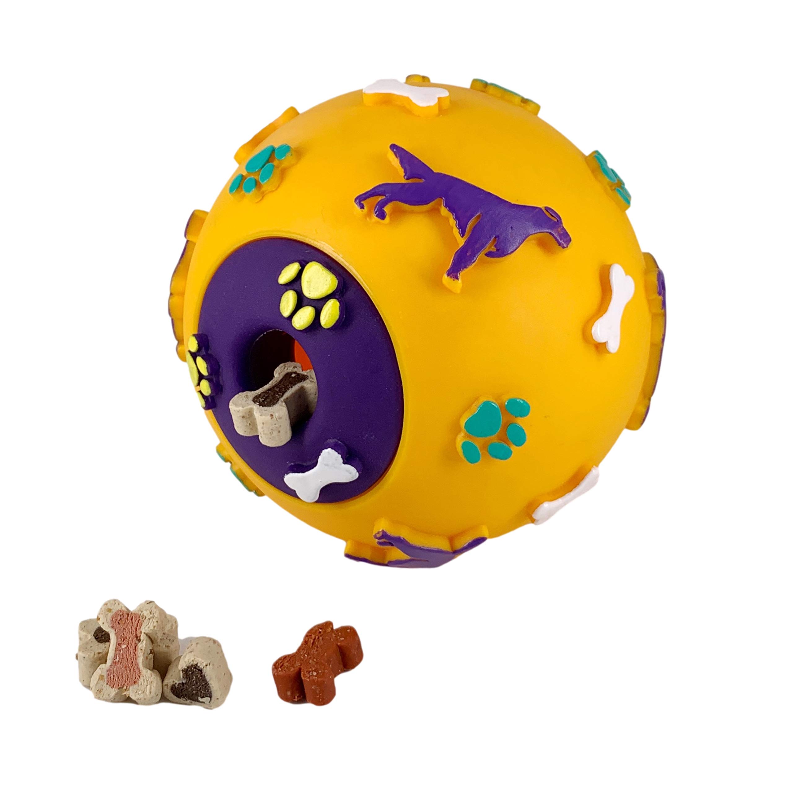 AVANZONA Dog Toy, Dog Treat Ball Dispenser. Treat Dispenser. 11 CM. Random Colors.