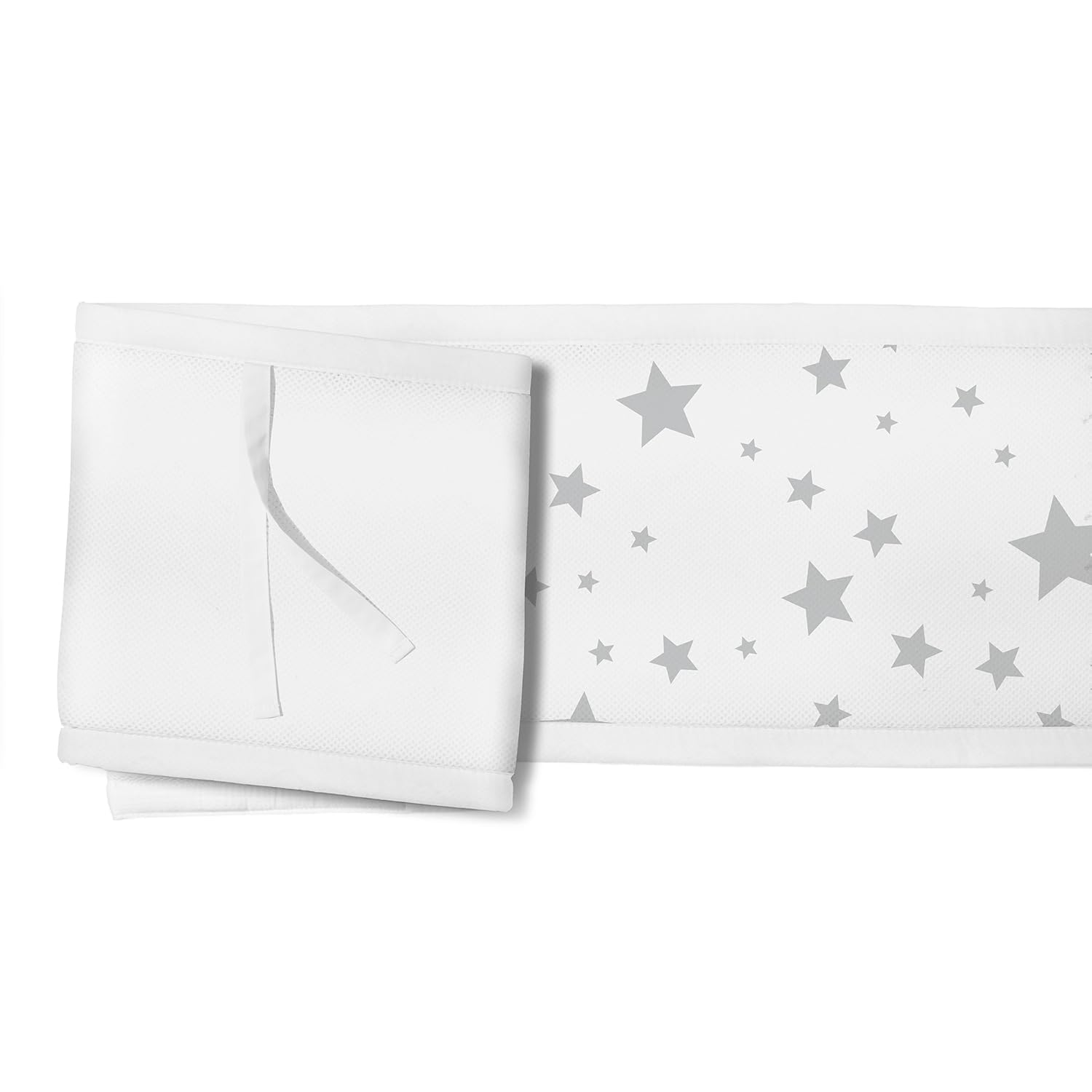 BreathableBaby Classic Breathable Mesh Crib Liner - Starlight White and Gray : Baby