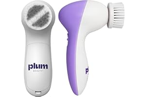 PLUM BEAUTY Face Scrubber Electric Facial Cleansing Brush Rechargeable, Rotating Scrubber Face Pore Cleansing Brushes for Radiant Skin, Electric Cleanser for Pores, Glow, and Daily Deep Pore Wash, Expoliator