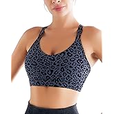 RUNNING GIRL Strappy Sports Bra for Women Sexy Crisscross Back Light Support Yoga Bra with Removable Cups