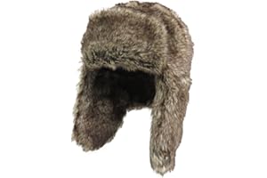PHAIY Fluffy Trapper Hat for Men Women, Faux Fur Winter Hats with Ear Flaps, Windproof Hunting Ski Hat Russian Ushanka Hat