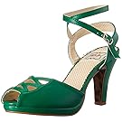 Bettie Page Women's BP401-Taryn Heeled Sandal, Green, 9 B US