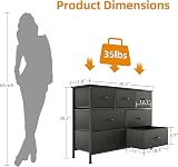 CAIYUN 7-Drawer Chest of Drawers Fabric Storage Tall Black Bedroom view 3