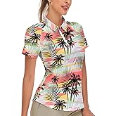 Women's Golf Shirt Short Sleeve Tennis Shirt Quarter Zip Golf Pullover Golf Polo Shirts Argyle Tops