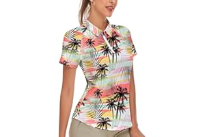 SONEVEN Women's Golf Shirt Short Sleeve Tennis Shirt Quarter Zip Golf Pullover Golf Polo Shirts Argyle Tops