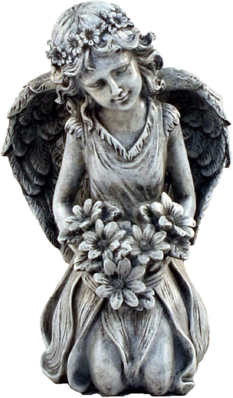 Solstice Sculptures Flower Angel Kneeling Statue