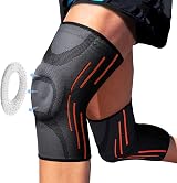 Gemschest Knee Support 2 Pack - Patella Gel Pads, Knee Sleeves Size L
