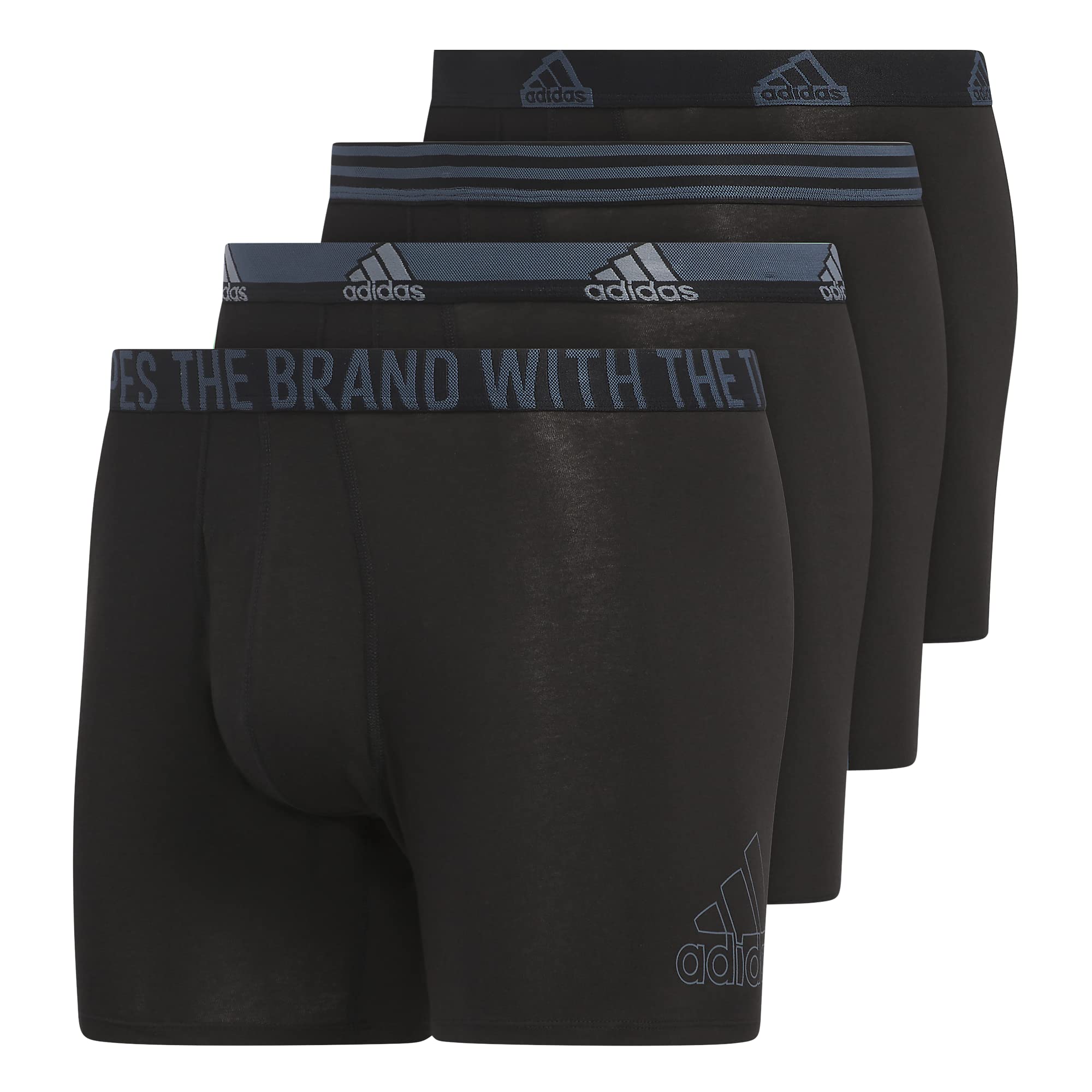 Docker's Uomo Boxer Brief In Cotone Stretch – Confezione Da 4 – Nero, Traspirante E Anti Sfregamento