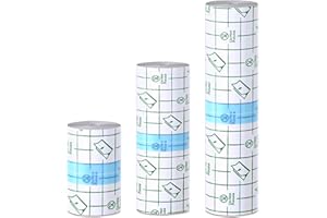 Emalla 3 Rolls Second Skin Tattoo Cover, Waterproof Tattoo Aftercare Bandage Breathable Tattoo Cover Up Patch Tape Tattoo Flim 2", 4", 6" x 2.2 Yard Tattoo Supplies for Healing Wrap Swimming Shower