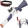 Double Barrel Toy Shotgun with Ejecting Shells - Shell Ejecting Toy Gun with Ammunition Belt, 40 Darts, 12 Shells & Red Dot Sight - Foam Dart Blaster with Realistic Reloading Action for Boys 8-12