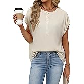ZANZEA Womens Blouses Dressy Casual Tops Business Work Blouses Button Down Shirts Short Sleeve Summer V Neck Summer Tops