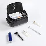 Etercycle Leather Toiletry Bag Hanging Wash Bag Waterproof Jet Black view 3