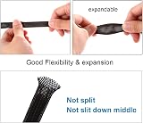 Alex Tech 25ft 1/2 inch Black PET Expandable Braided Cable Sleeve Wire view 5