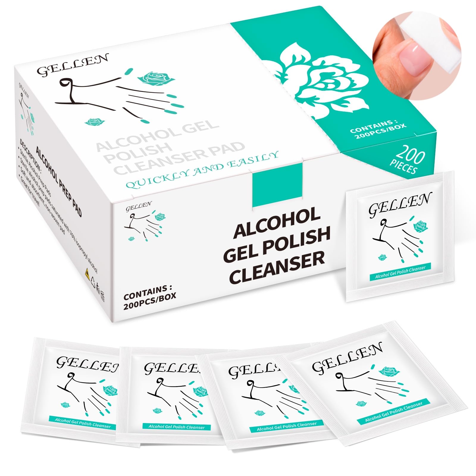 Photo 1 of *MISSING PARTS UNKNOWN*
GELLEN Nail Cleanser Pads, 200 Pack Alcohol Prep Pads Nail Cleanser Wipes Remove Tacky Residue, Lint-free Glossy Wipes for Acrylic/Builder/Gel Polish Travel Individually Wrapped for Perfect Manicure