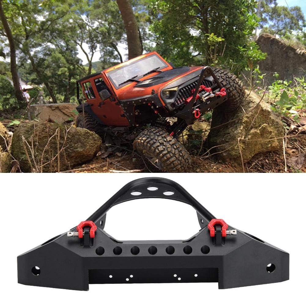 RC Crawler Car Front Bumper, RC Car Metal Bumper With 2 LED Lights for Traxxas TRX-4 1/10 Scale RC Cars Accessory(Black) - Image 4