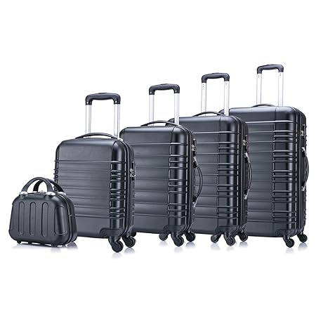 5 teiliges Koffer Set Hartschalenkoffer von Jalano Reisekofferset ineinander stapelbar Gepäck Set Koffer Trolley Hartschale i