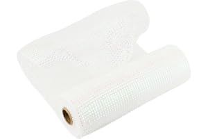MEEDEE White Mesh Iridescent White Deco Mesh 10 Inch Roll Christmas Mesh Ribbon Metallic Mesh Fabric Mesh 10 Yards White Mesh For Wreaths White Mesh Ribbon For Christmas Tree, Mesh Garland, Bow Making