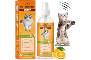 Cat Deterrent Spray with Added Citrus Essential Oil,150ml Efficient Anti-Scratch Cat Spray,Safe,Natural Indoor/Outdoor Traini