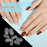 TOMICCA Short Coffin Nail Tips 360Pcs Matte Clear 15 Size Soft Gel Full Cover view 6