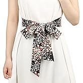 WENLOOY Women Skinny Scarf Belt, Ribbon Long Satin Belt Sash Necktie Neck Choker for Women