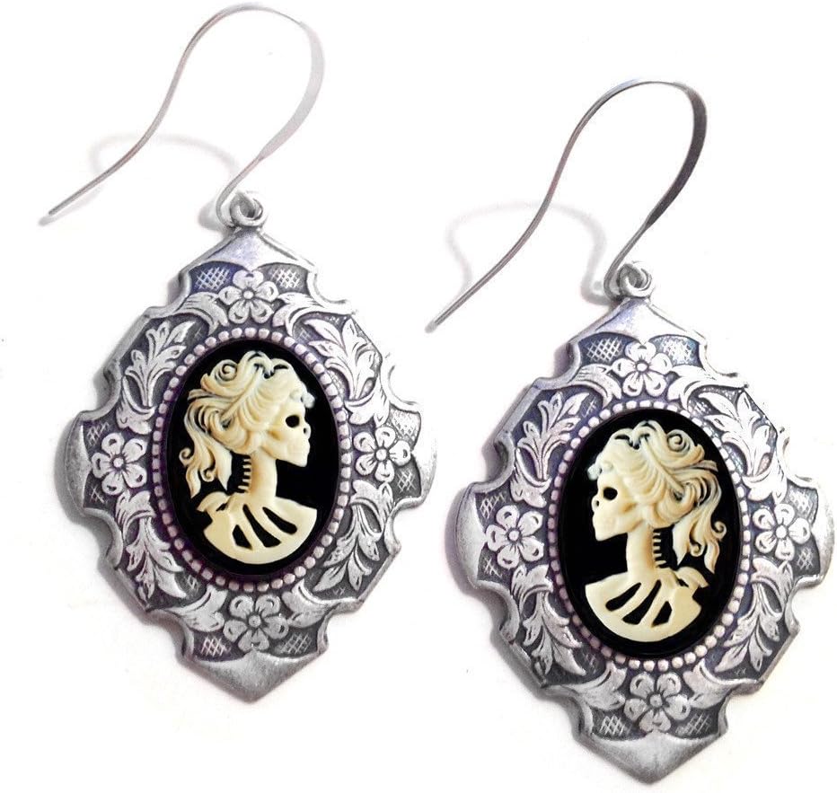 Skeleton Renaissance Cameo Earrings