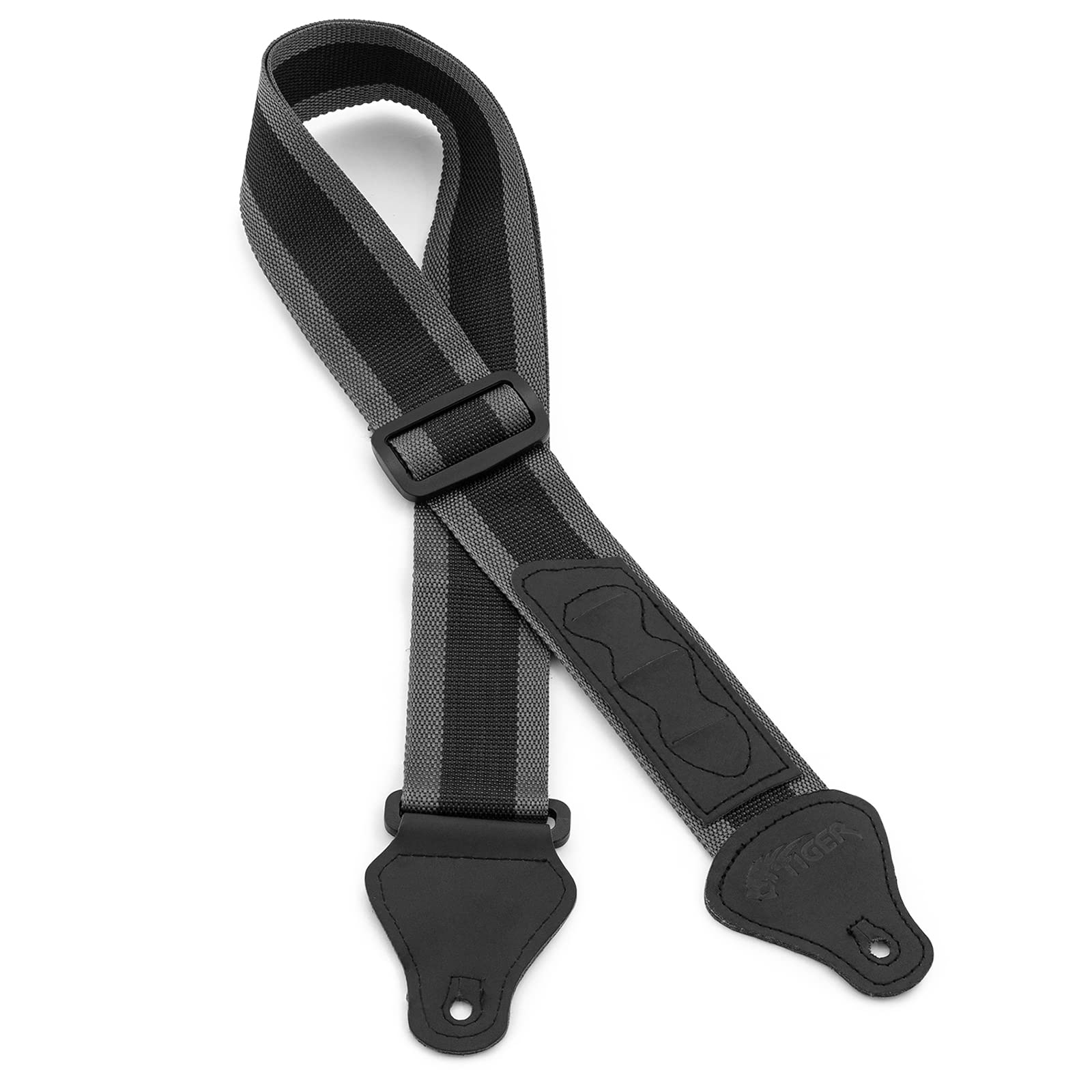 TIGER UAC4-GY Ukulele Strap for Soprano, Concert, Tenor and Baritone Ukes with Pick Holders Grey